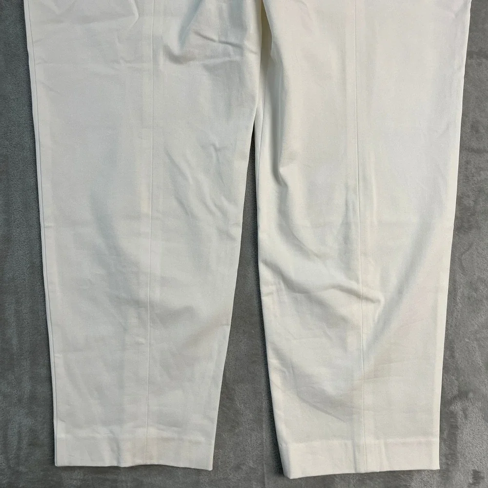 NWT Talbots Heritage White Straight Leg Trousers Pants Womens 18 (39x29) Cotton